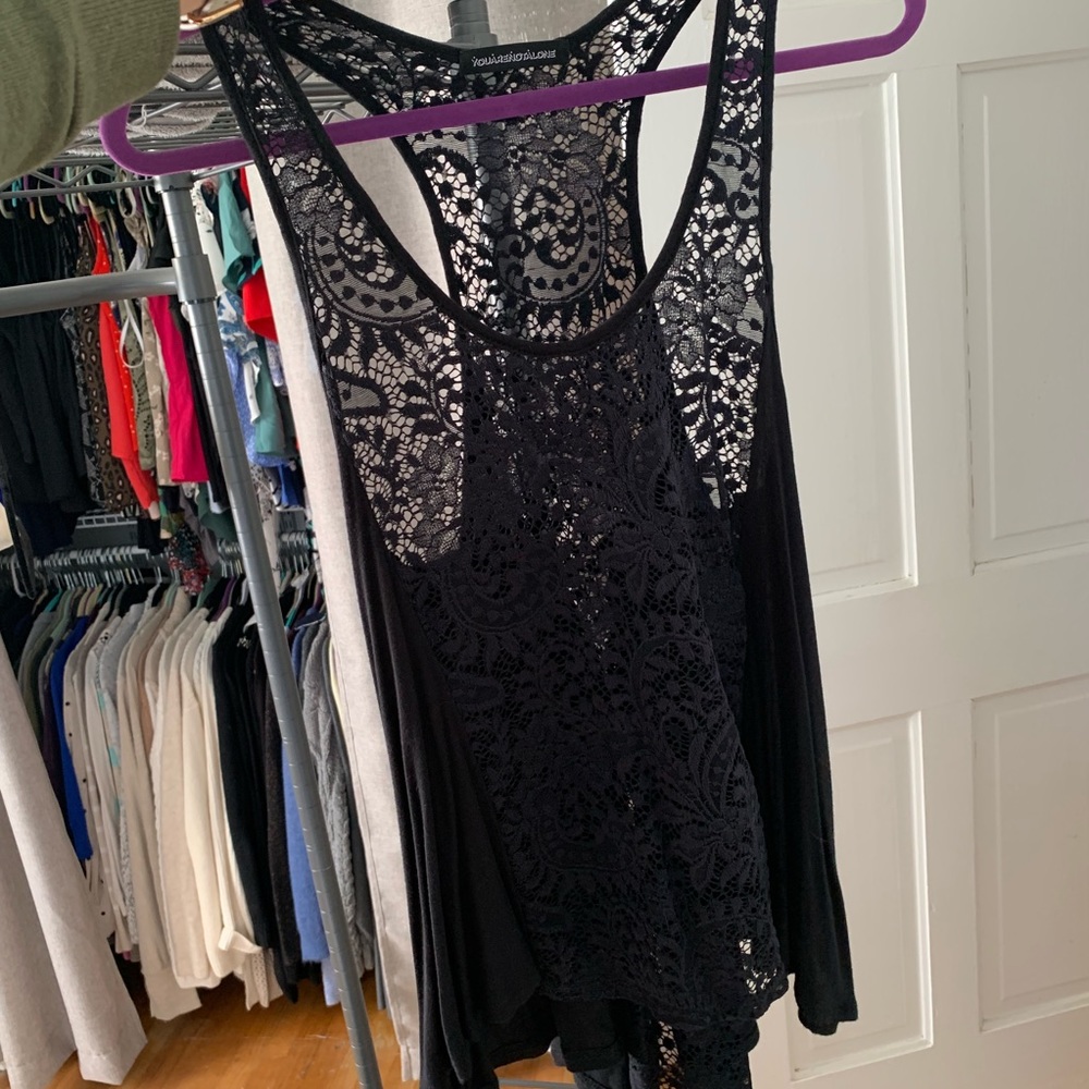 Black Lace Sleeveless Top